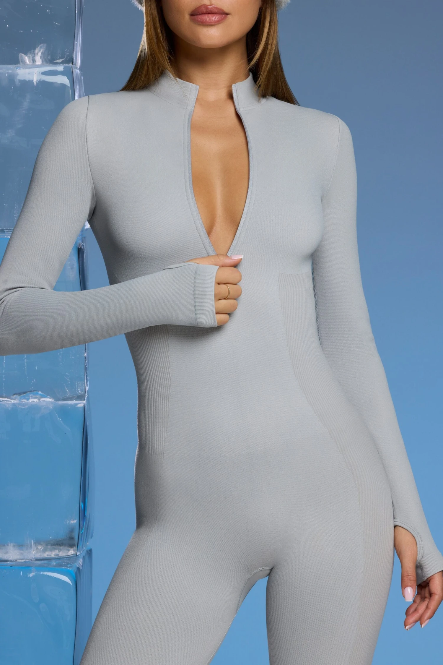 Chalet - Super Sculpt Base Layer Jumpsuit In Light Grey - Image 4