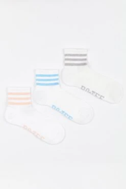 Warm Up - Branded Quarter Crew Sock Multipack In Multi