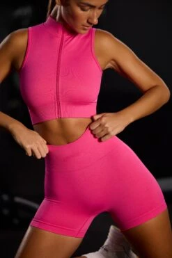 Endurance - Super Sculpt Seamless Mini Shorts In Fuchsia