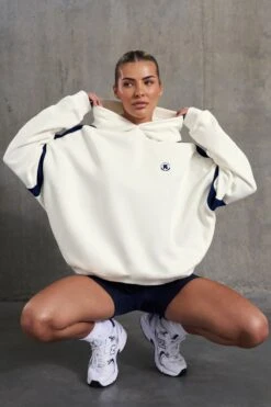 Academic - Oversized Hooded Sweatshirt In White