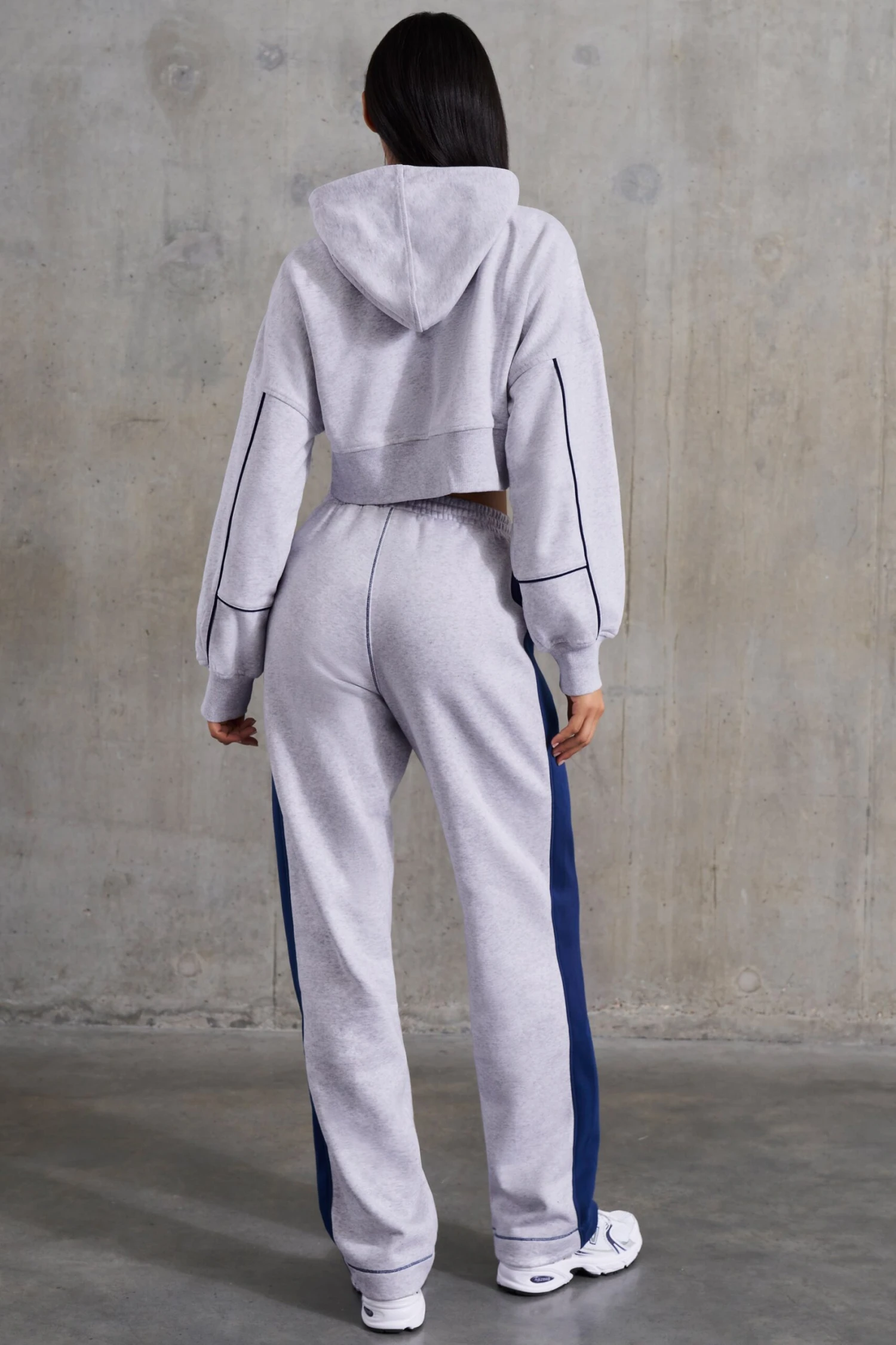 Elite - Petite Wide Leg Sweatpants In Heather Grey - Image 3