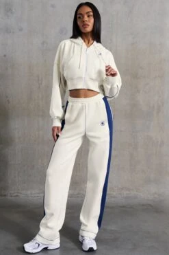 Elite - Petite Wide Leg Sweatpants In White