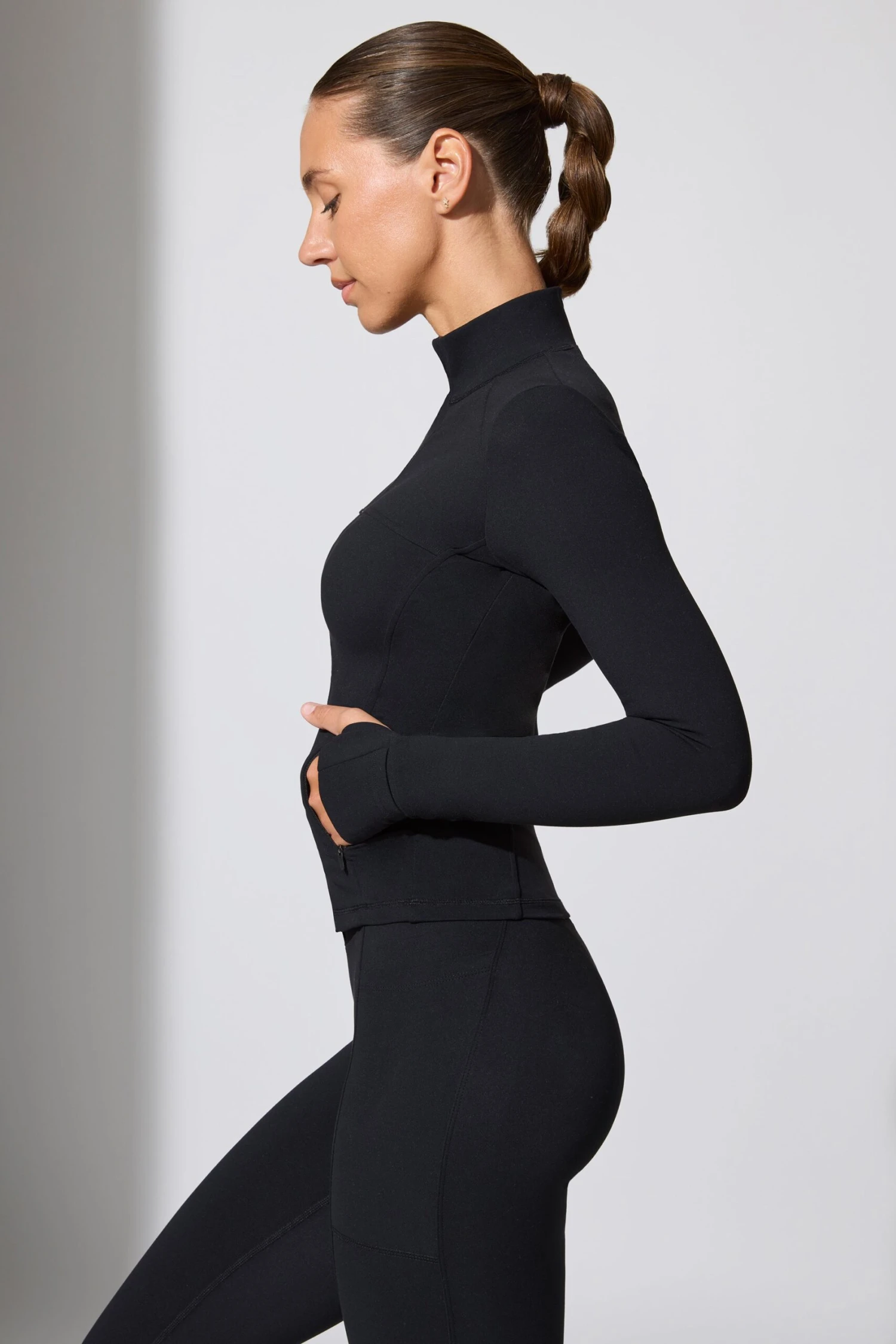 Growing - Long Sleeve Zip Up Jacket In Black - Image 2