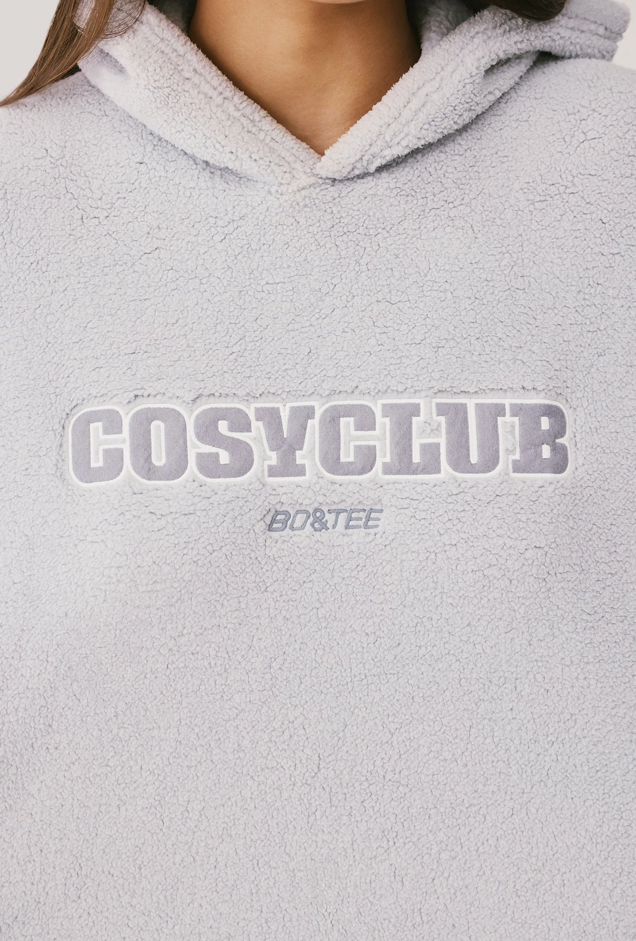 Lounge - Oversized Fleece Hooded Sweatshirt In Fog - Image 4