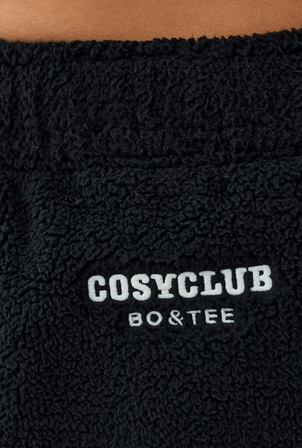 Laze - Petite Fleece Wide Leg Joggers In Onyx - Image 4