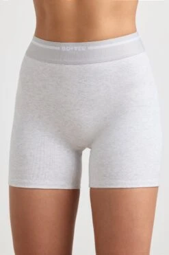 Reset - High-Waist Mini Shorts In Grey Marl