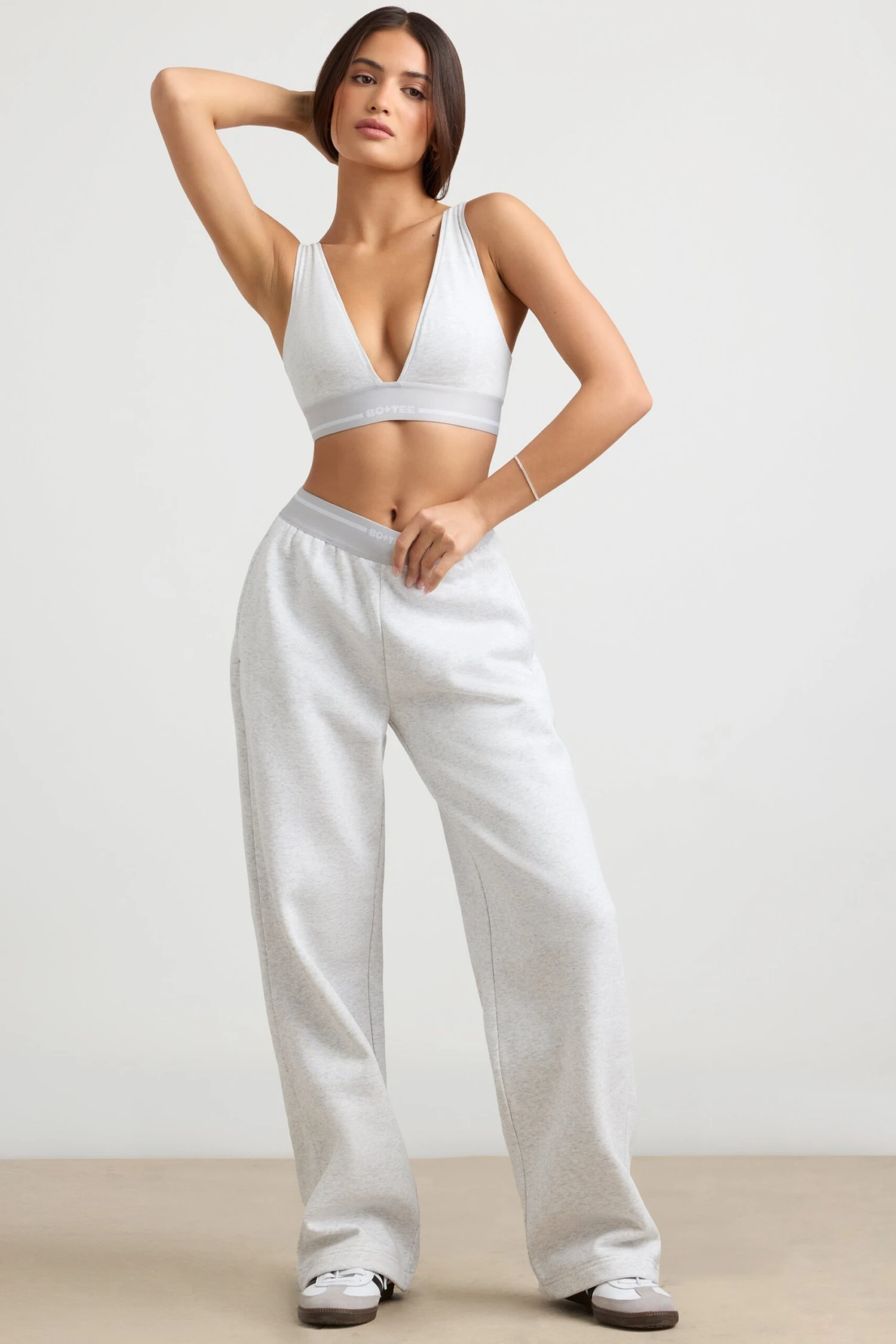 Fluid - High-Waist Straight-Leg Joggers In Grey Marl - Image 6