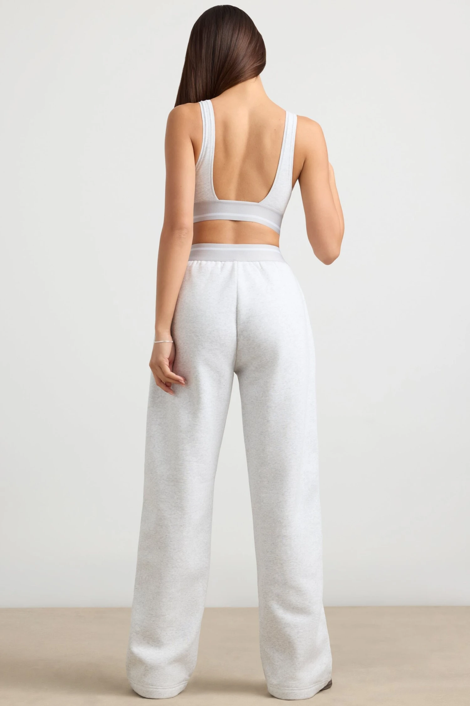 Fluid - High-Waist Straight-Leg Joggers In Grey Marl - Image 3