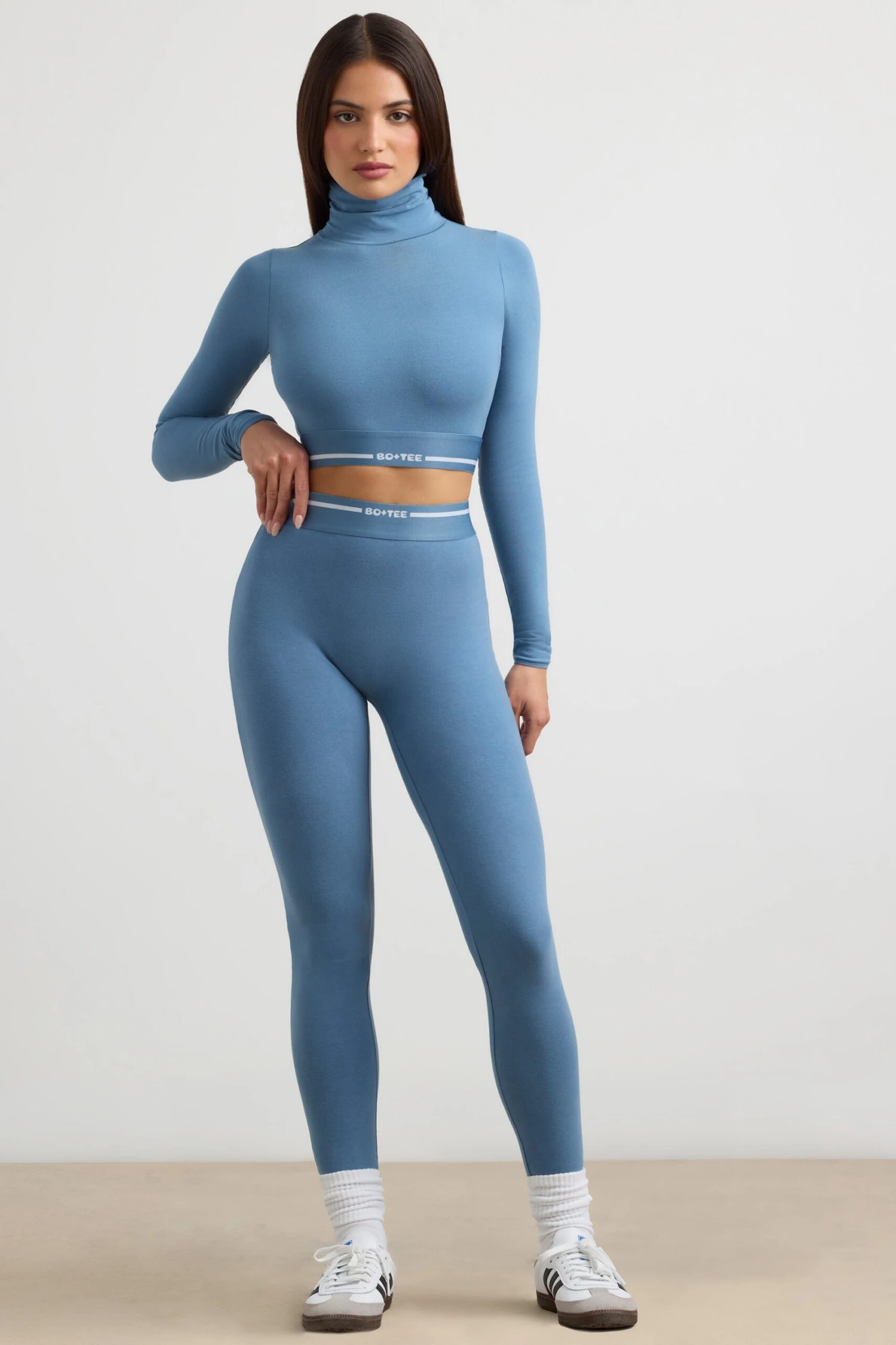Necessity - Petite High-Waist Leggings In Steel Blue - Image 5