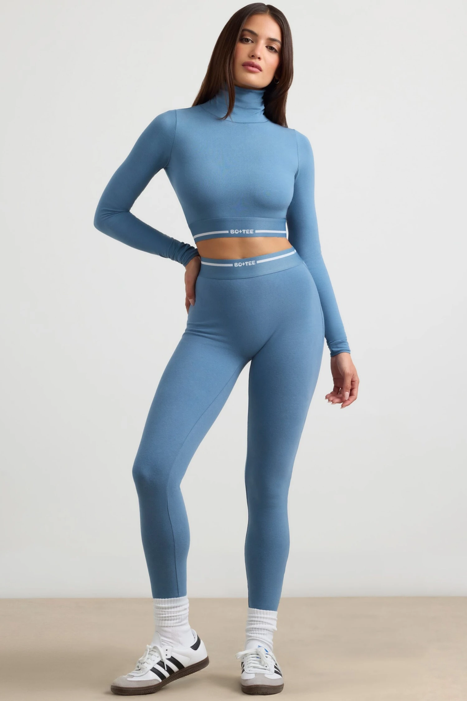 Necessity - Petite High-Waist Leggings In Steel Blue - Image 6