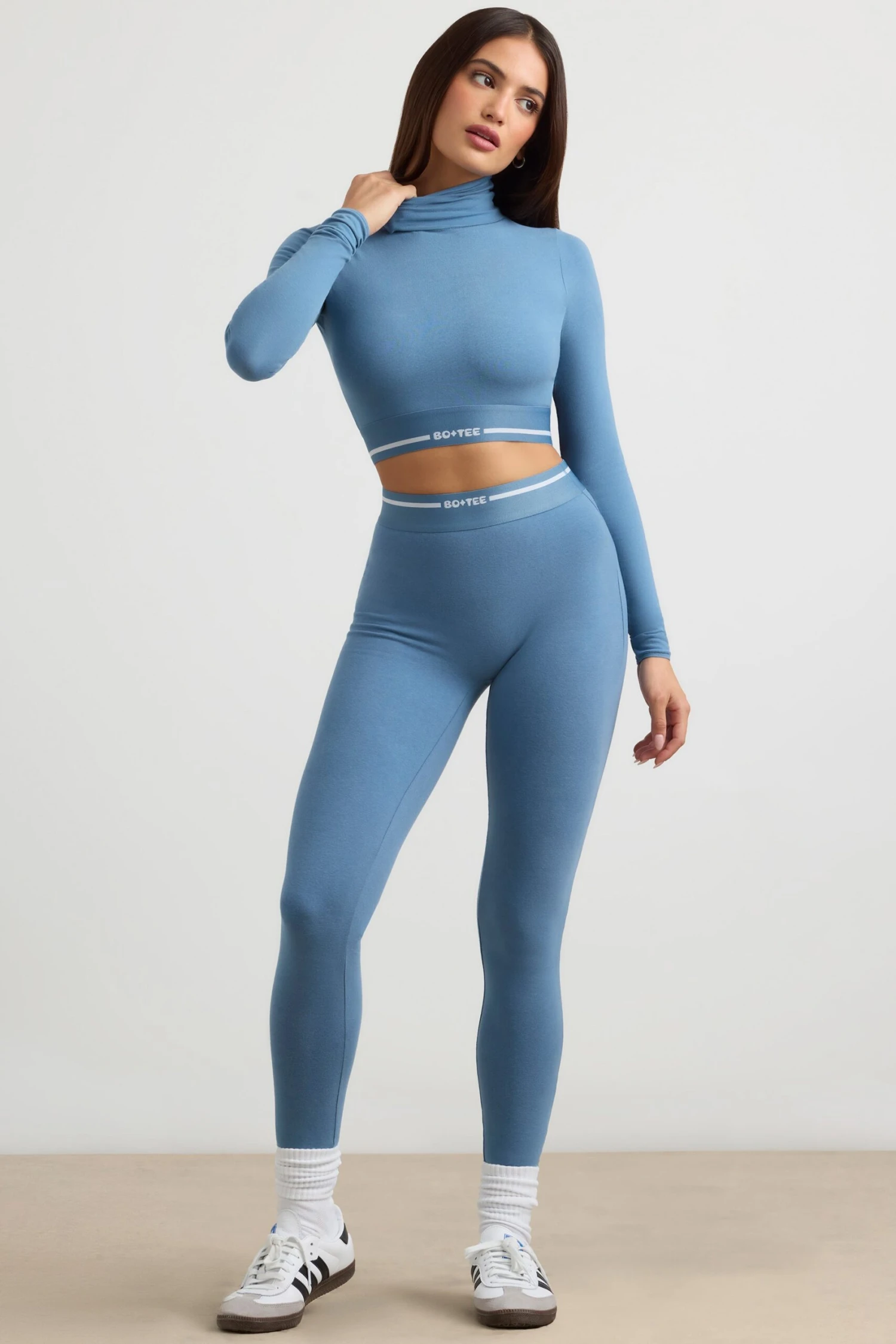 Necessity - Petite High-Waist Leggings In Steel Blue - Image 7