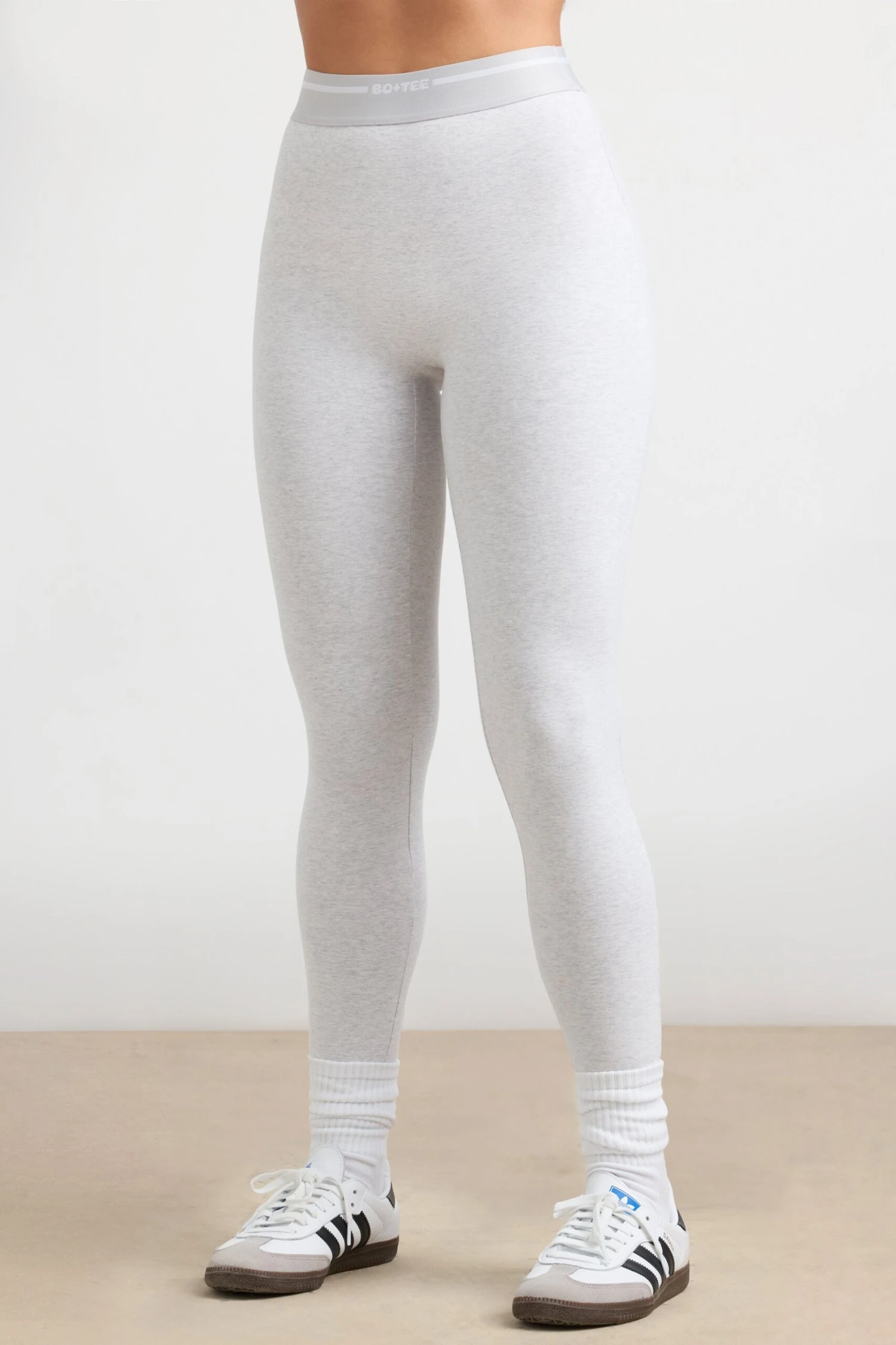 Necessity - Petite High-Waist Leggings In Grey Marl - Image 4