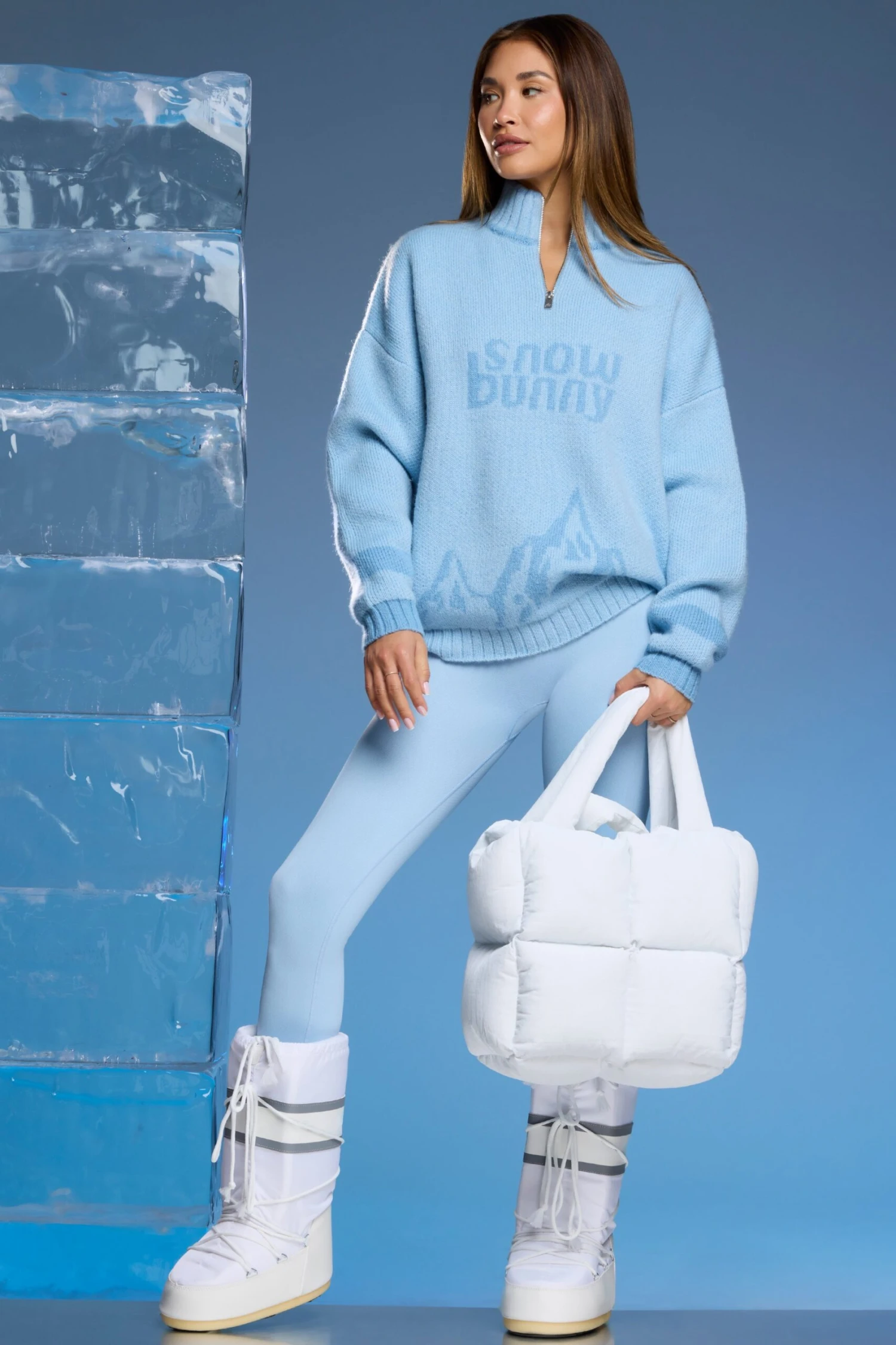 Arctic - Quilted Puffer Bag In White - Image 3