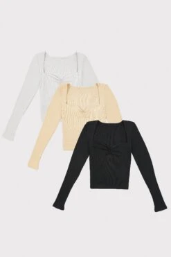 Calm - Modal Rib Long Sleeve Crop Top Bundle