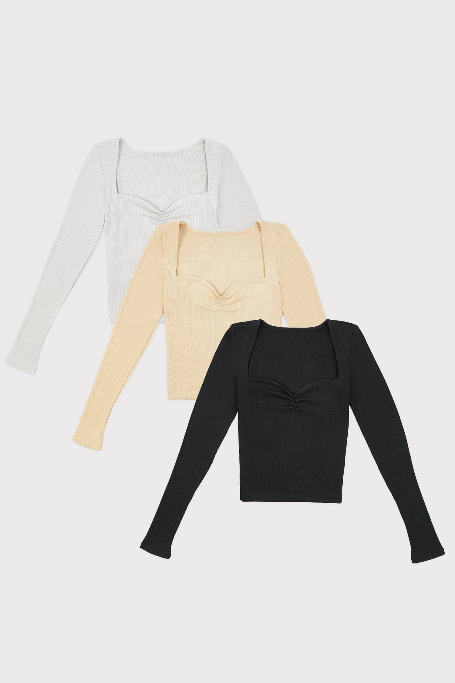 Calm - Modal Rib Long Sleeve Crop Top Bundle