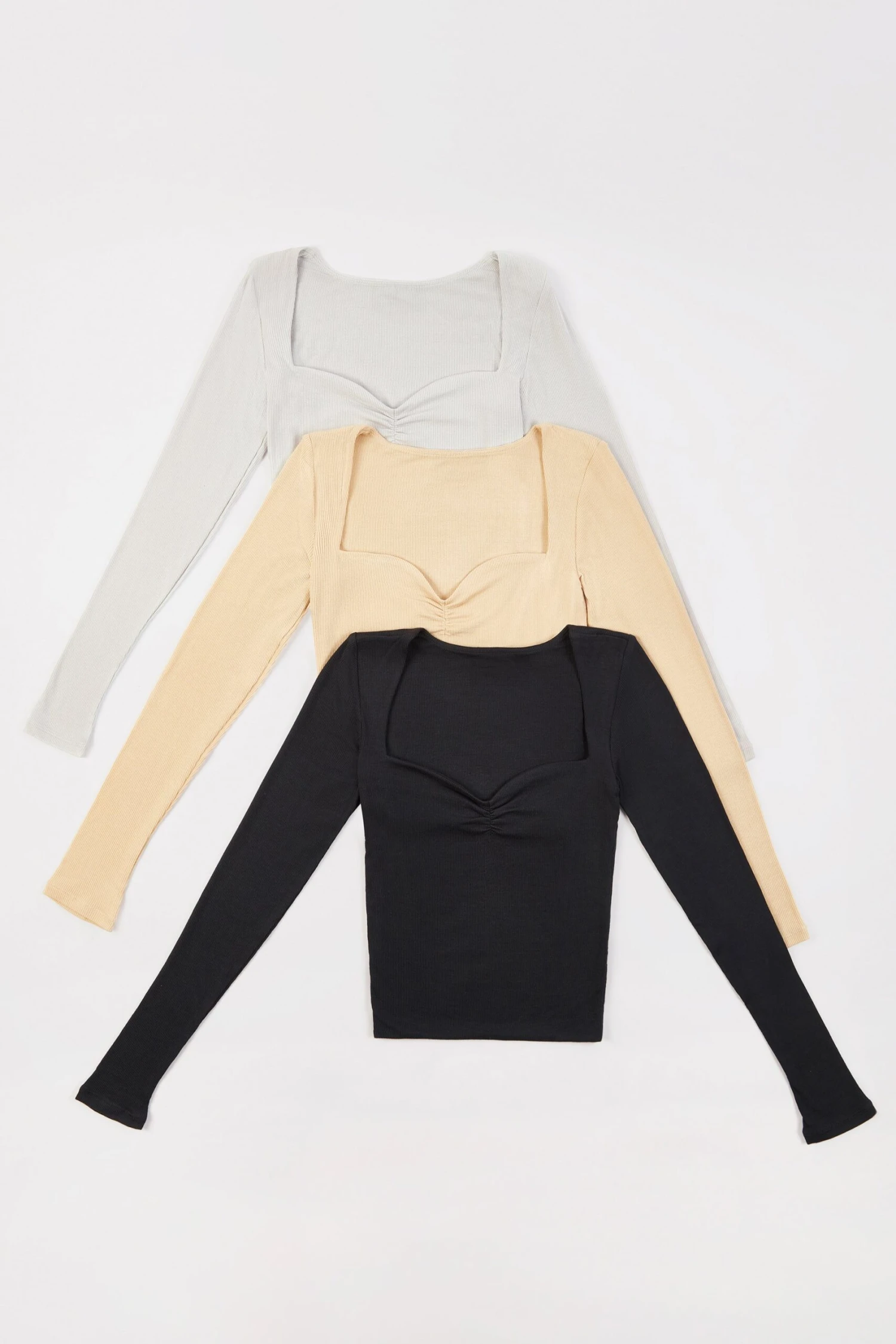 Calm - Modal Rib Long Sleeve Crop Top Bundle - Image 3