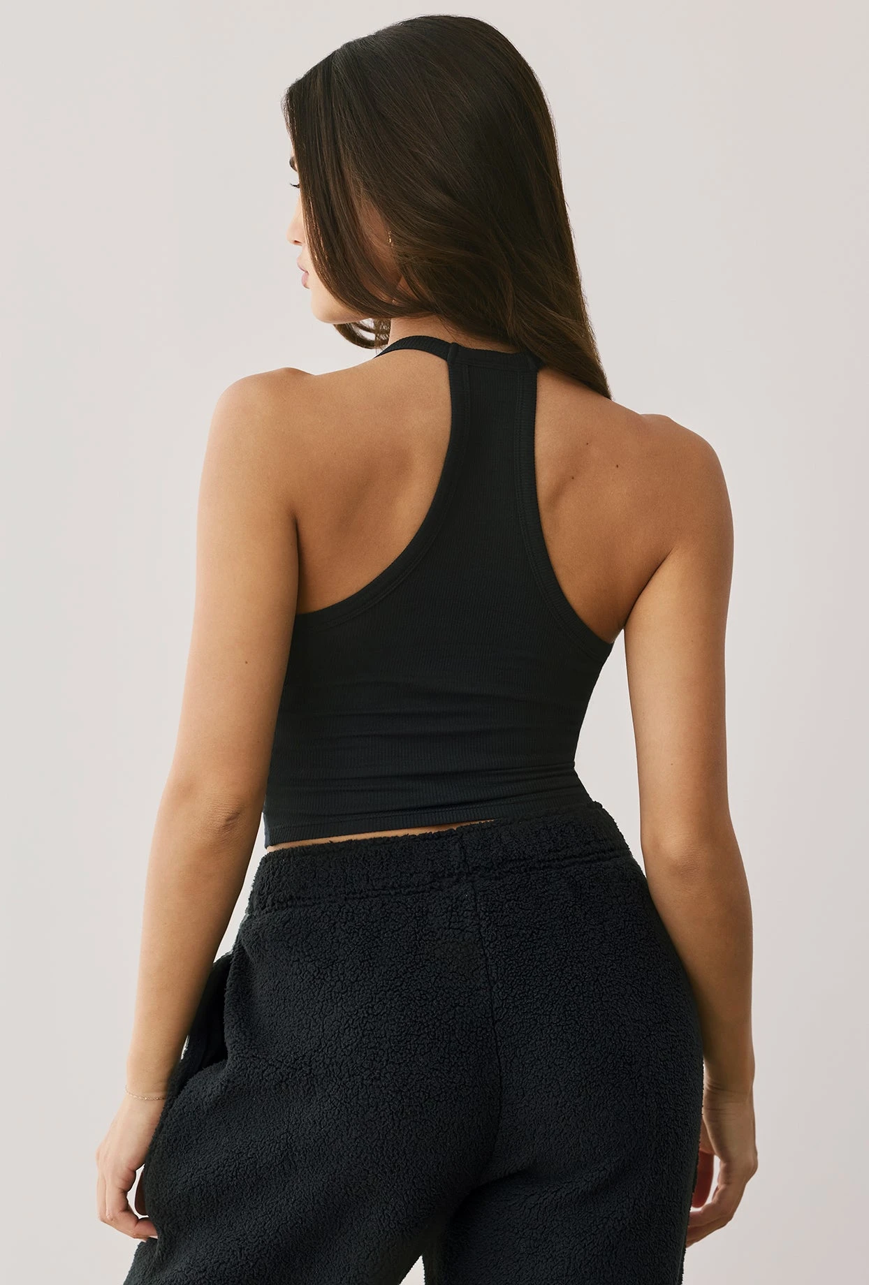 Rest - Modal Rib V Neck Tank Top In Onyx - Image 2