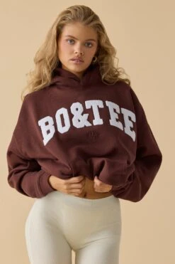 Hero - Oversized Hooded Sweatshirt In Mahogany