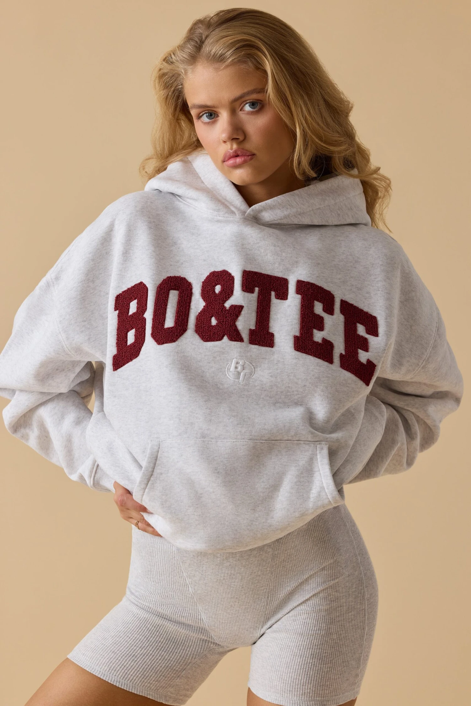 Hero - Oversized Hooded Sweatshirt In Heather Grey - Image 4