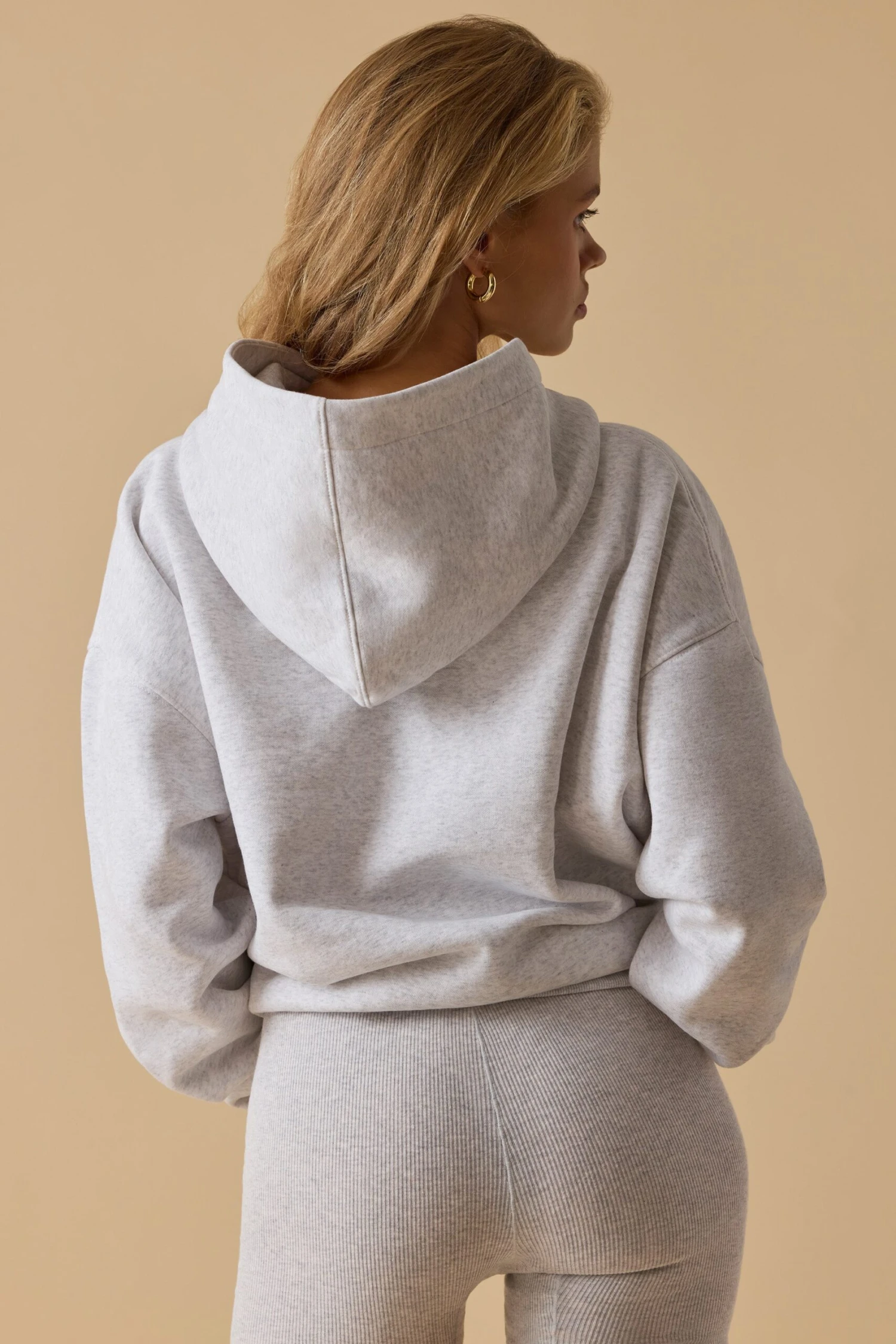 Hero - Oversized Hooded Sweatshirt In Heather Grey - Image 3