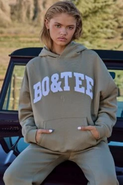 Hero - Oversized Hooded Sweatshirt In Soft Olive