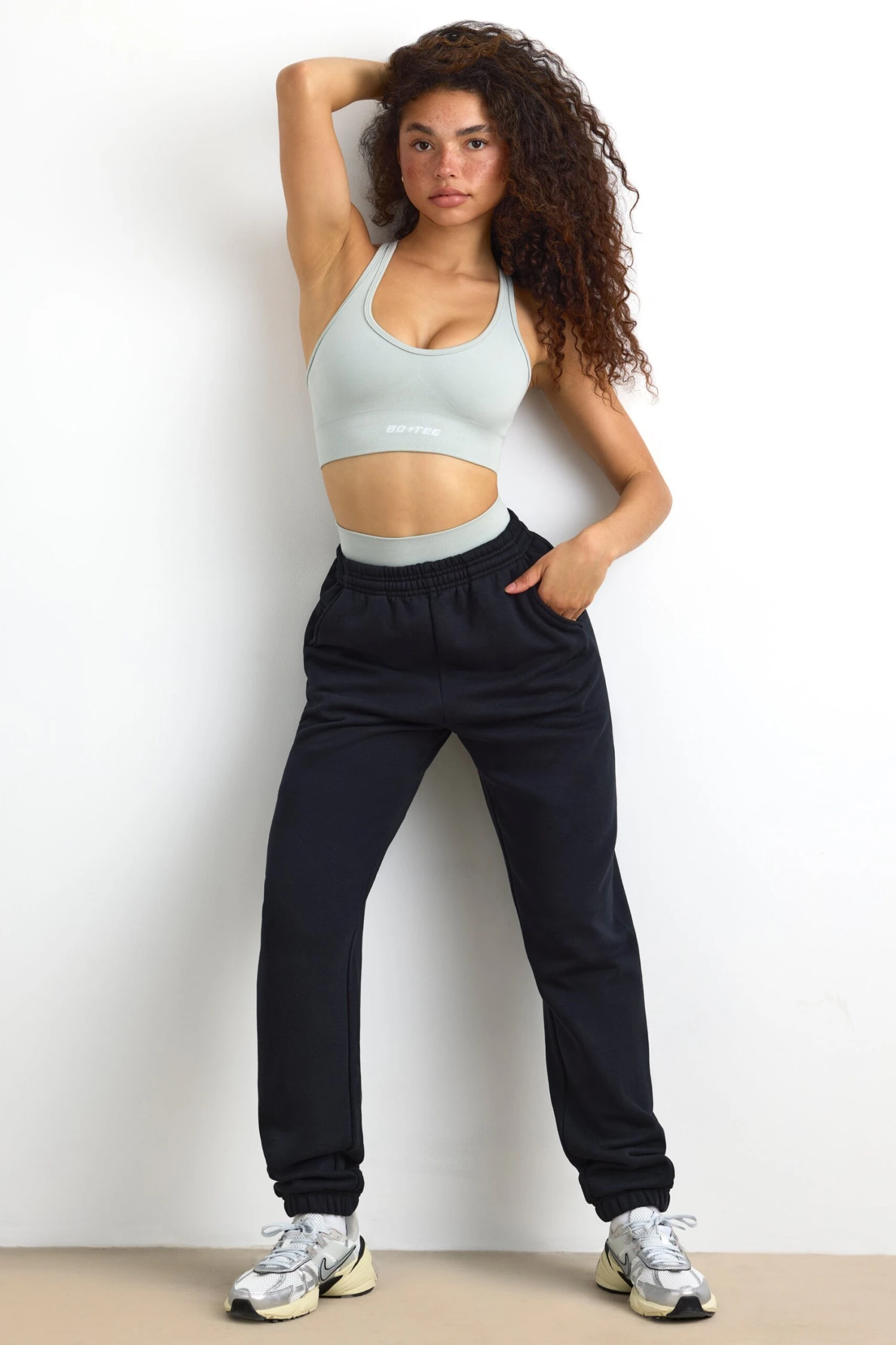Petite Mid-Rise Joggers In Black - Image 6