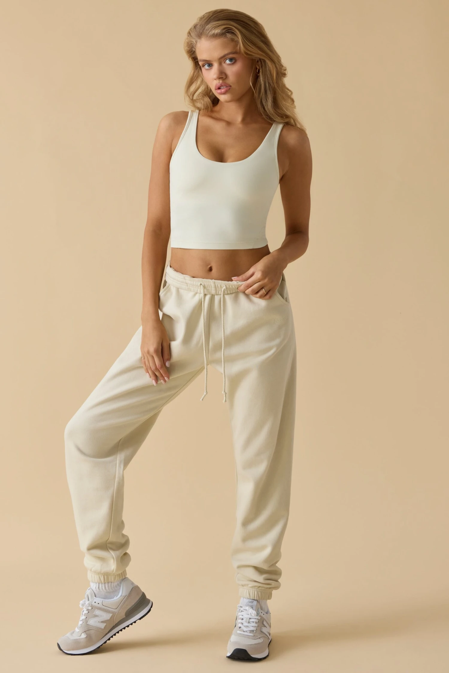 Ultimate - Petite Mid-Rise Joggers In Bone - Image 6