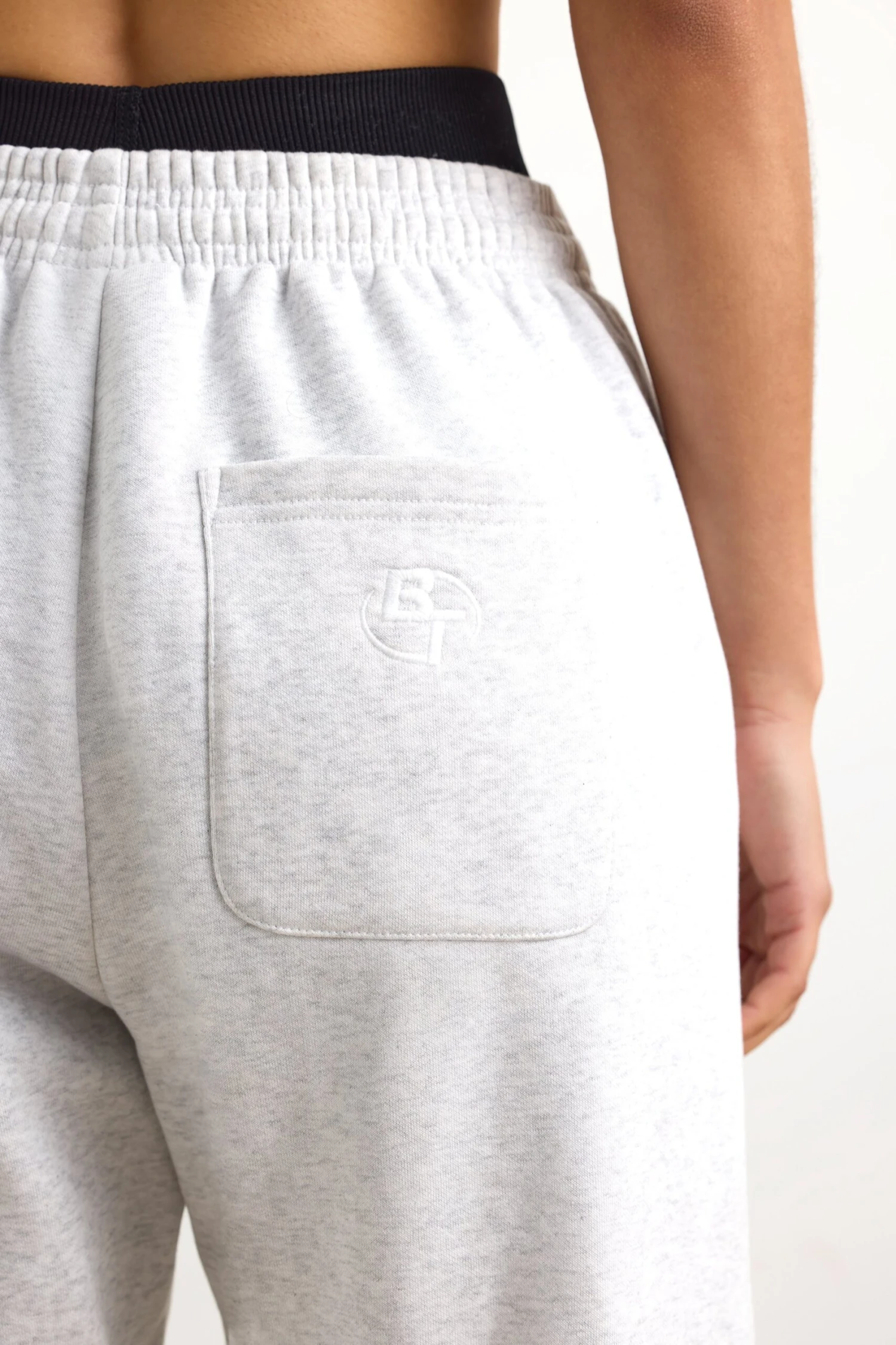 Mid-Rise Joggers In Heather Grey - Image 4