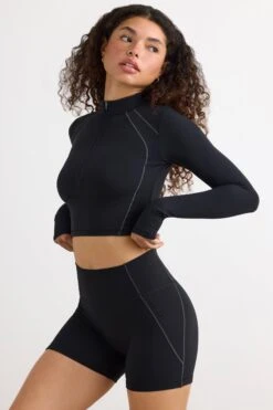 Virtue - Soft Active High Waist Mini Shorts In Black