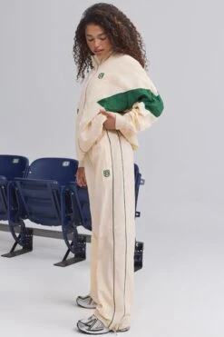 Wide-Leg Track Pants In Marble