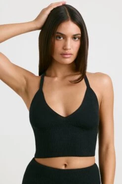 Eternal - Chunky Knit Tank Top In Black