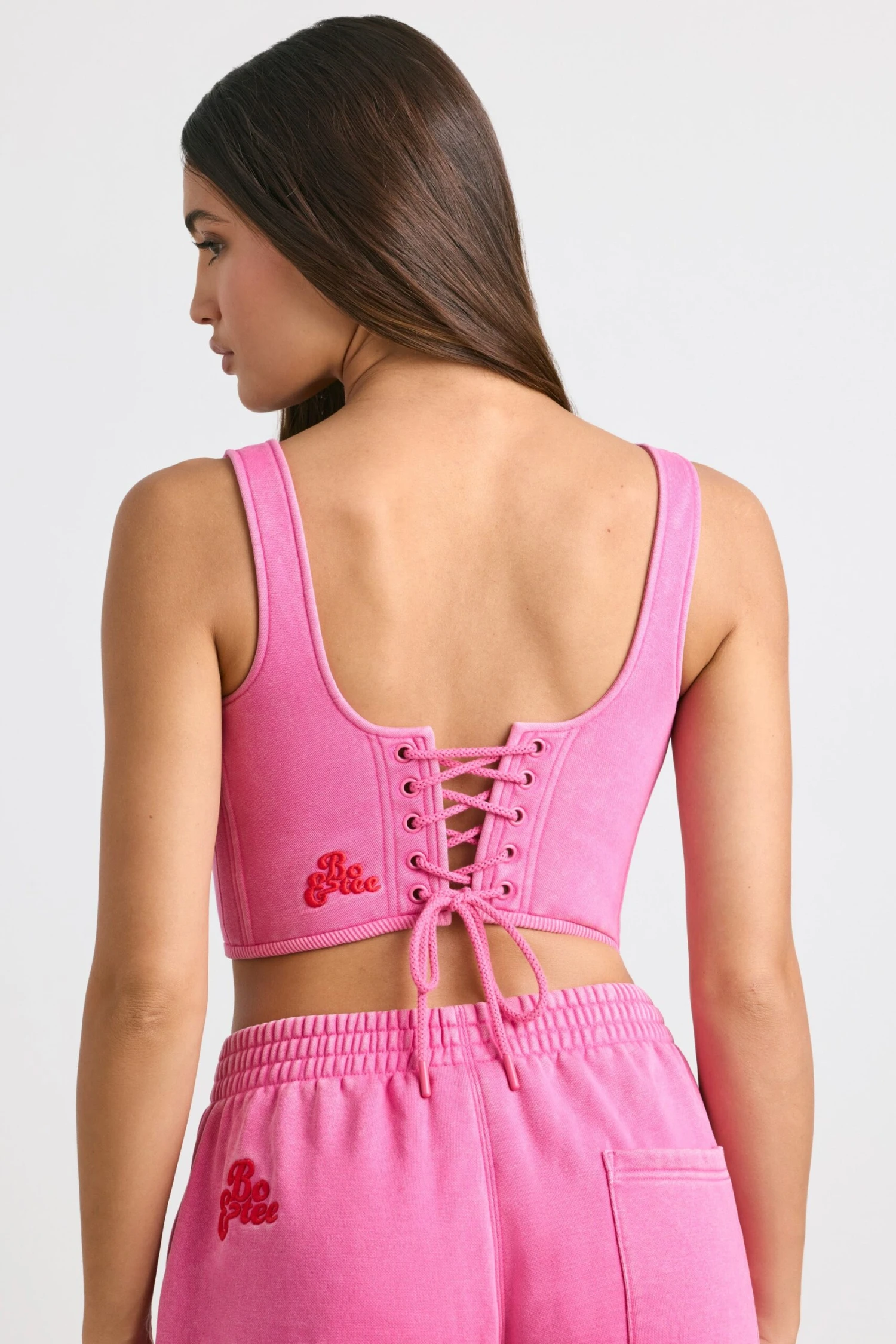 Desire - Corset Crop Top In Hot Pink - Image 8