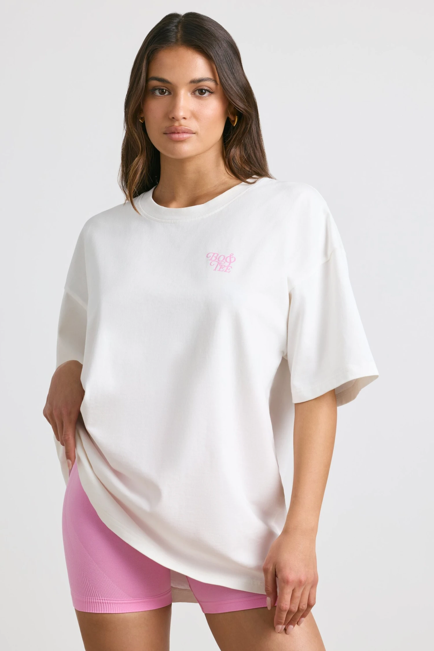 Angel Energy - Oversized Short-Sleeve T-shirt In White - Image 3