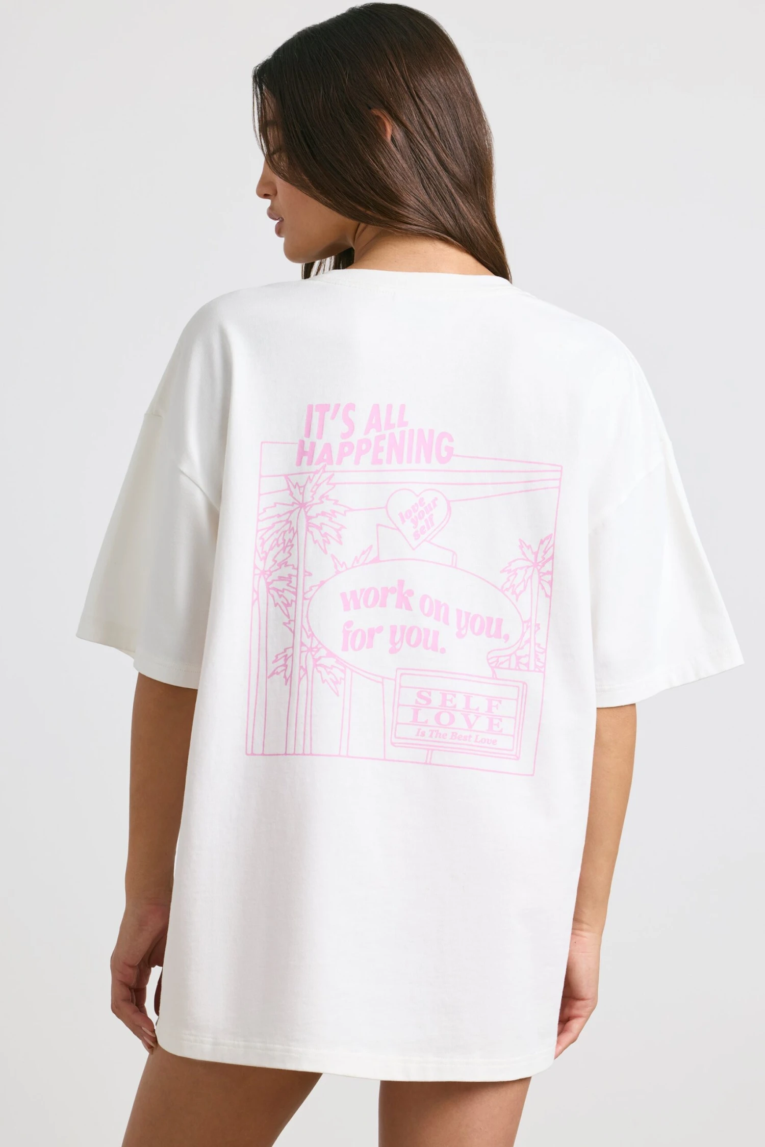 Angel Energy - Oversized Short-Sleeve T-shirt In White - Image 6