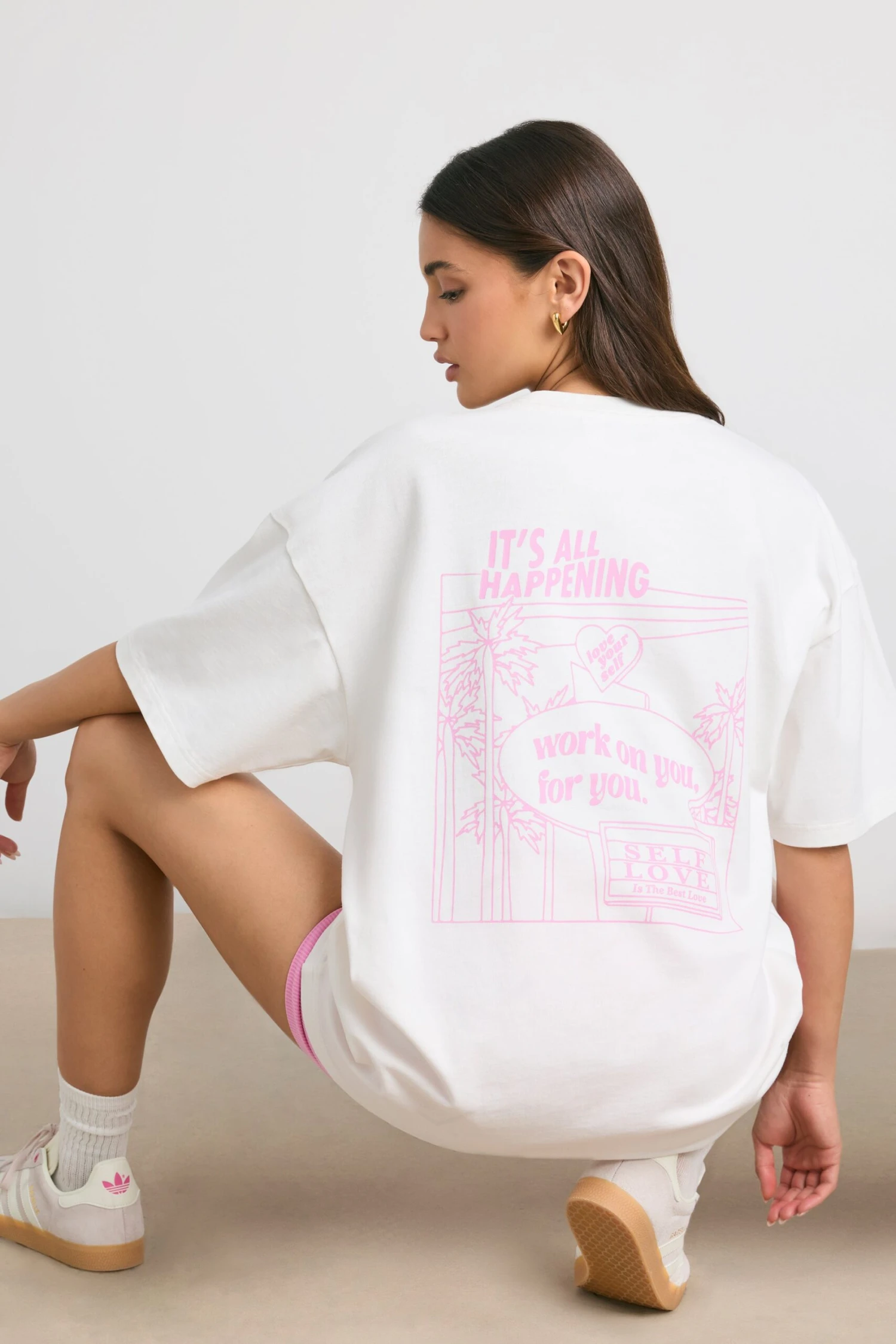 Angel Energy - Oversized Short-Sleeve T-shirt In White - Image 7