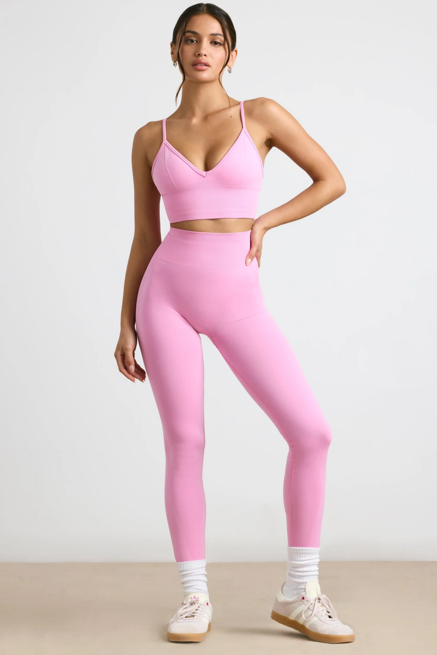 Admired - High-Waist Define Luxe Leggings In Bubblegum Pink - Image 5