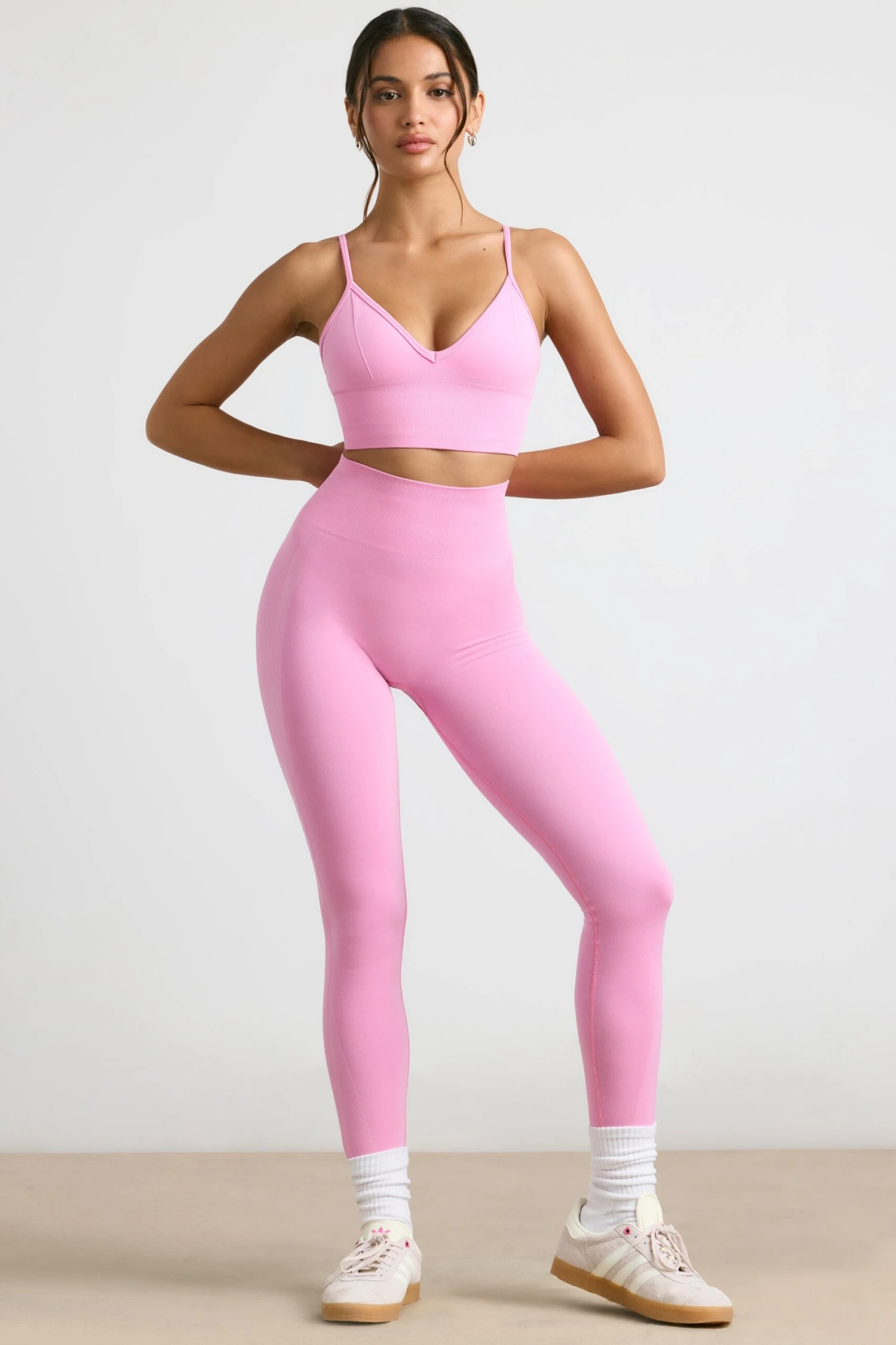 Admired - High-Waist Define Luxe Leggings In Bubblegum Pink - Image 8