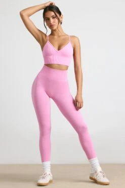 Admired - High-Waist Define Luxe Leggings In Bubblegum Pink