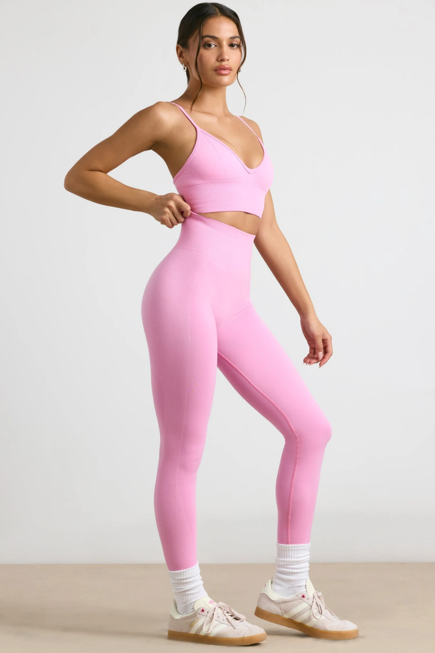Admired - High-Waist Define Luxe Leggings In Bubblegum Pink - Image 2