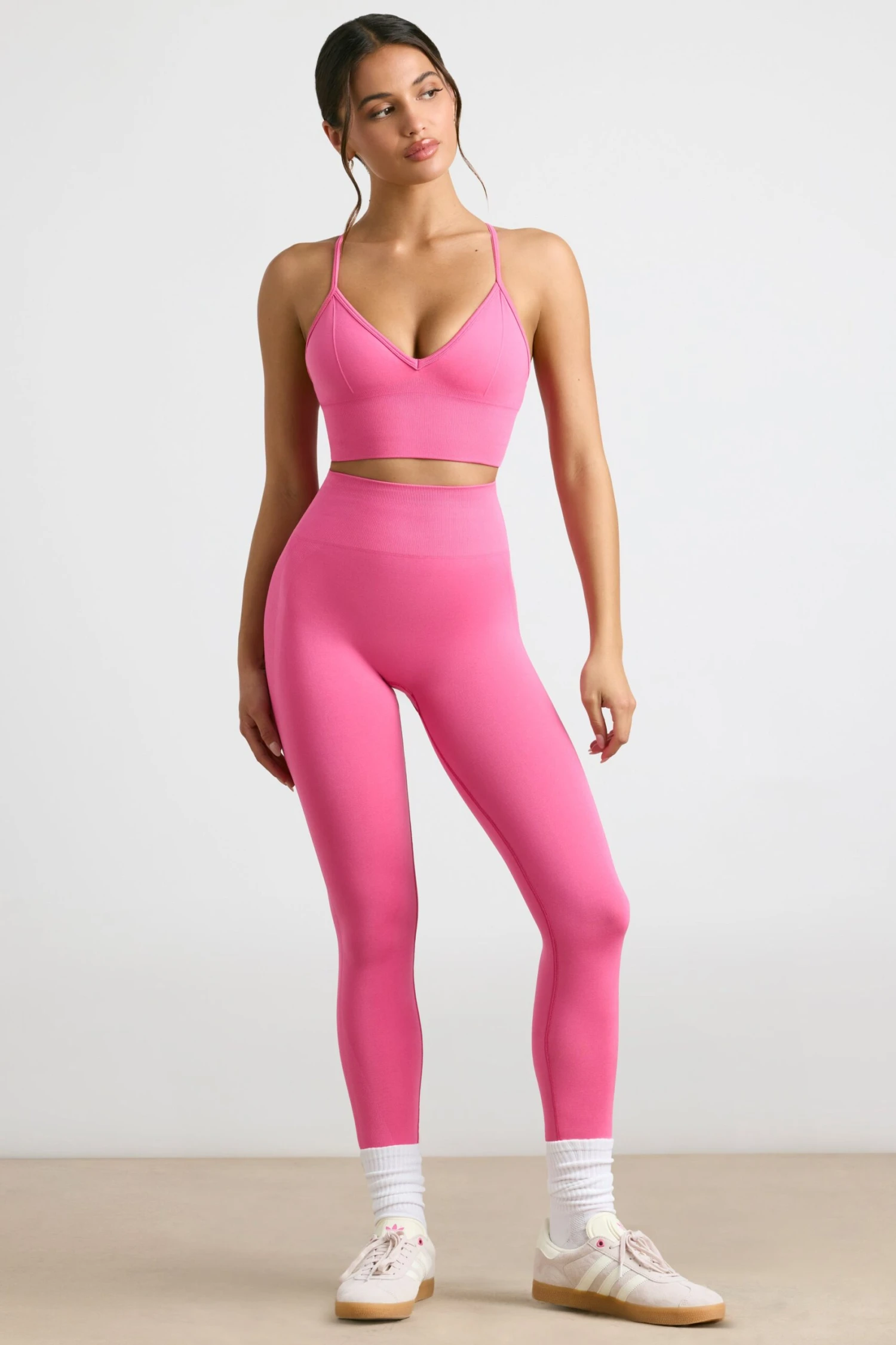 Admired - High-Waist Define Luxe Leggings In Hot Pink - Image 6