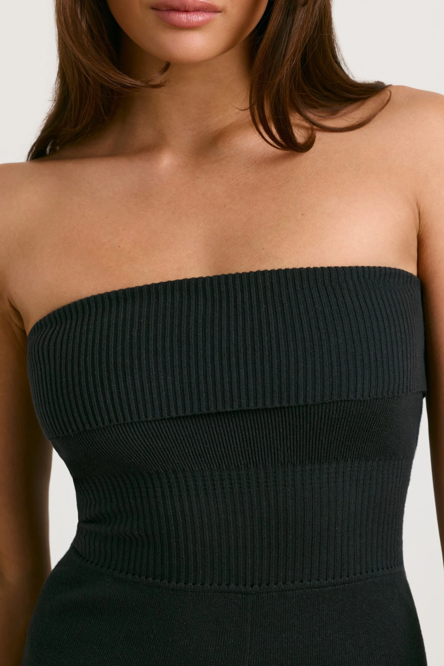 Timeless - Petite Chunky Knit Kick Flare Unitard In Black - Image 4