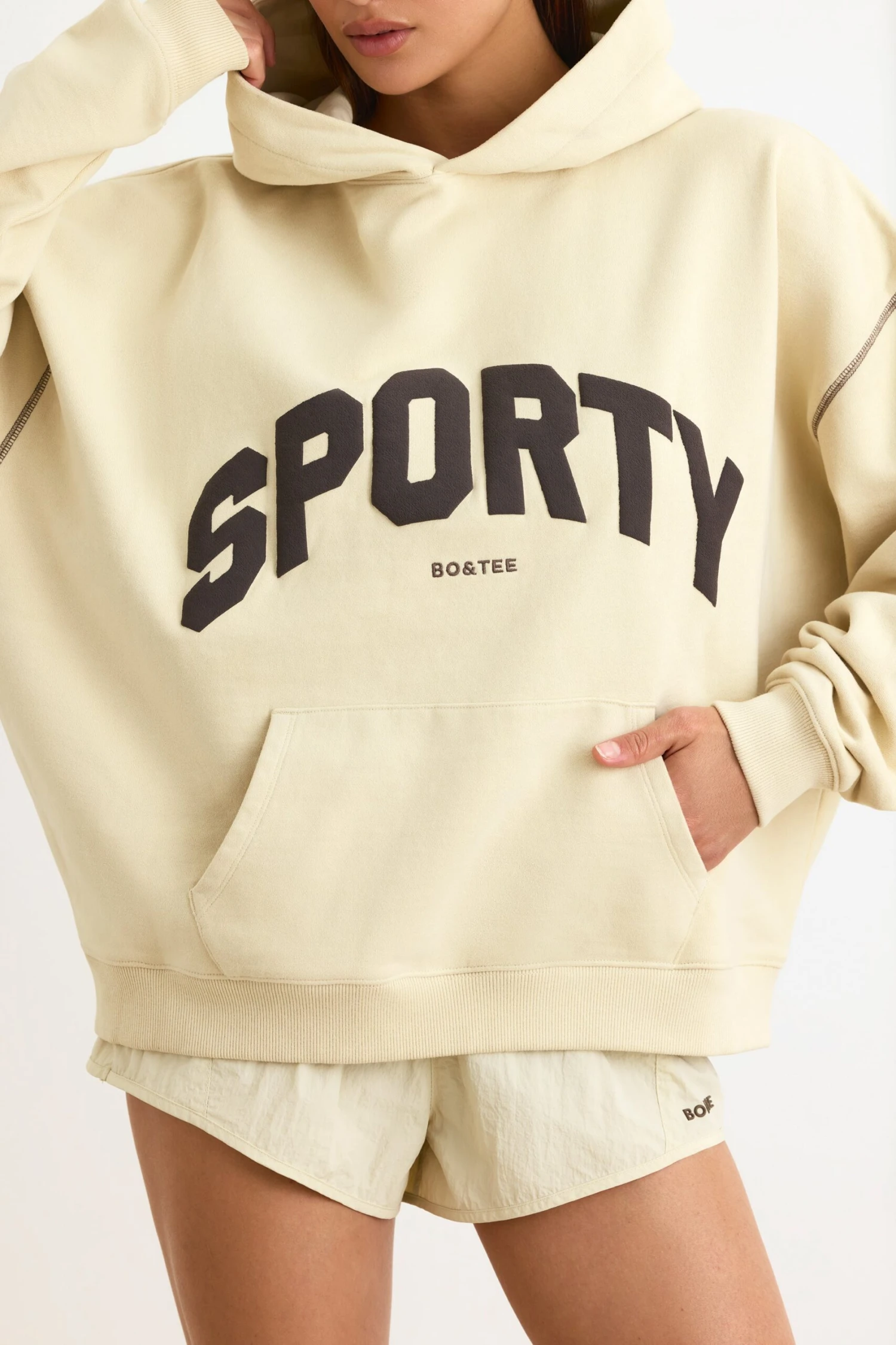 Oversized Hoodie In Bone - Image 4