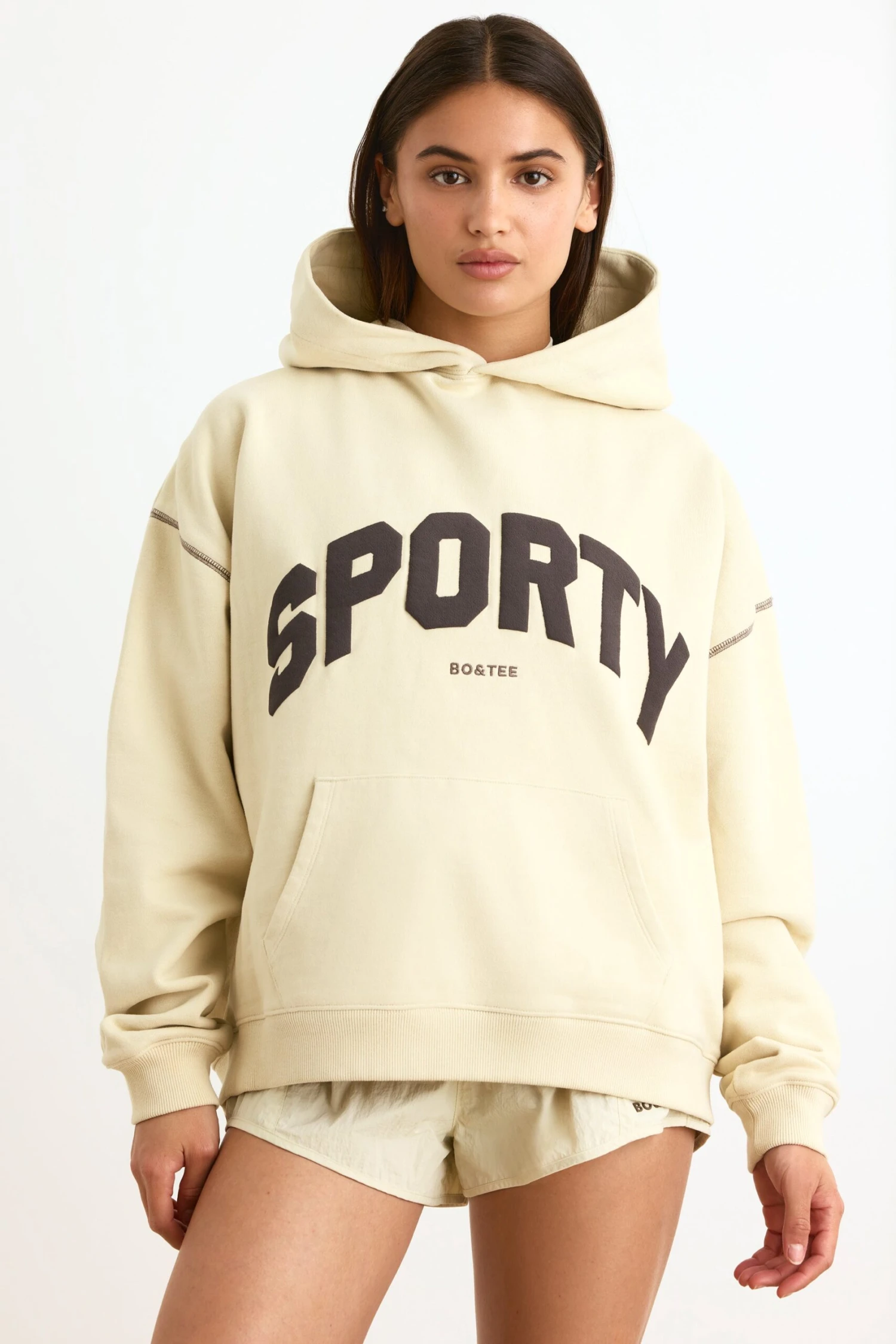 Oversized Hoodie In Bone - Image 6