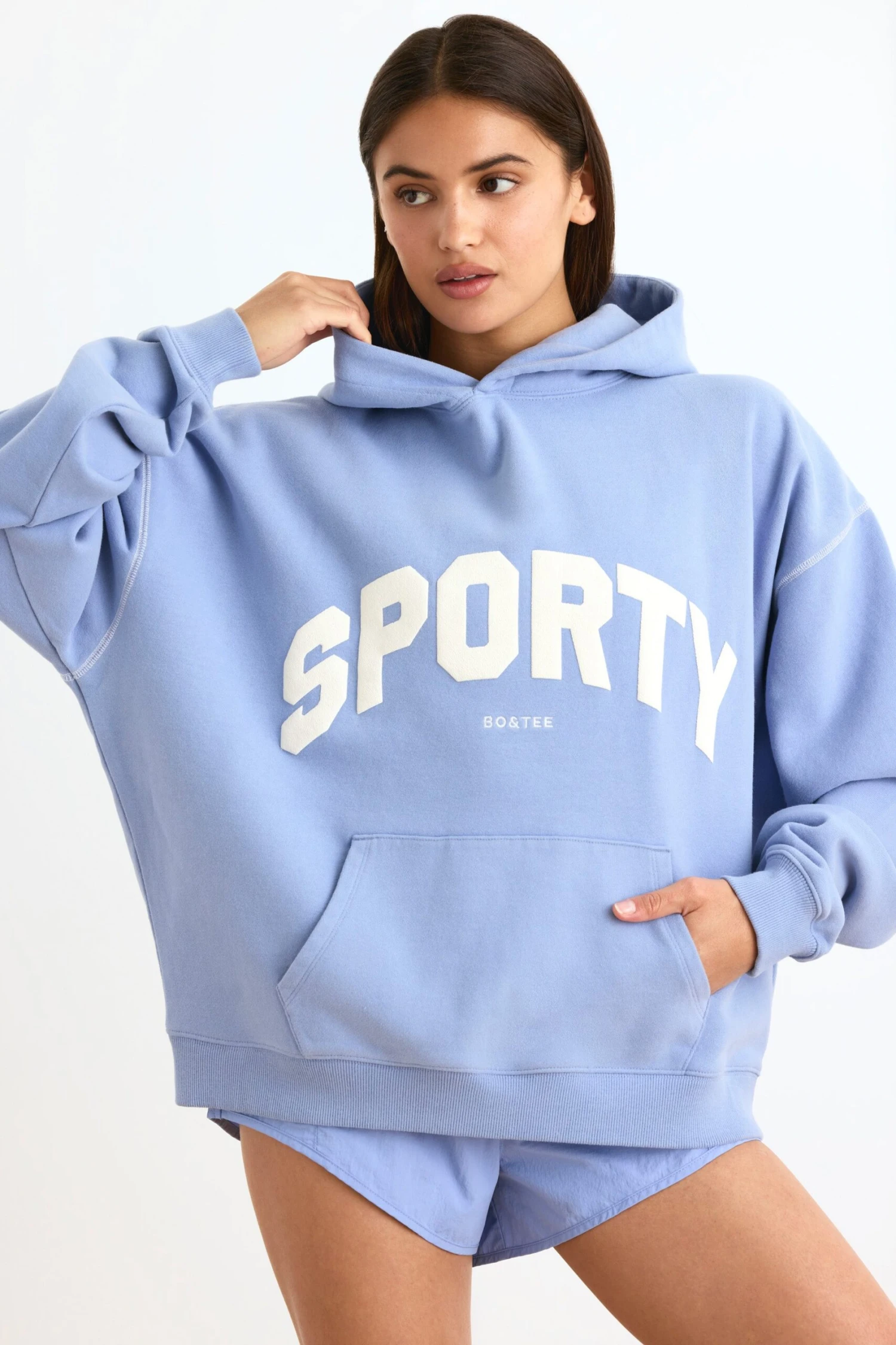 Oversized Hoodie In Lavender Blue - Image 7
