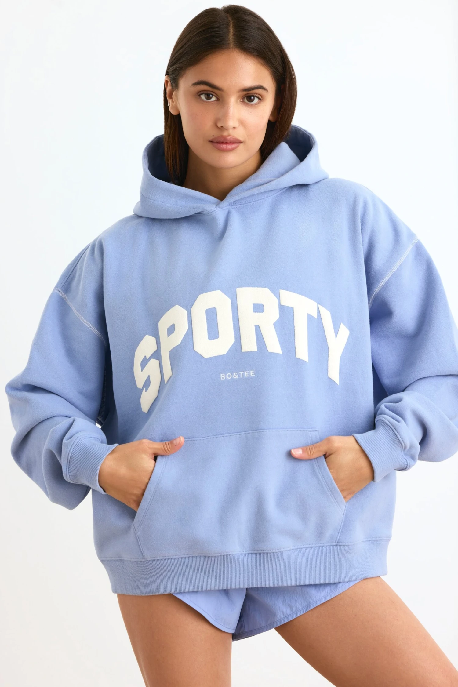 Oversized Hoodie In Lavender Blue - Image 5