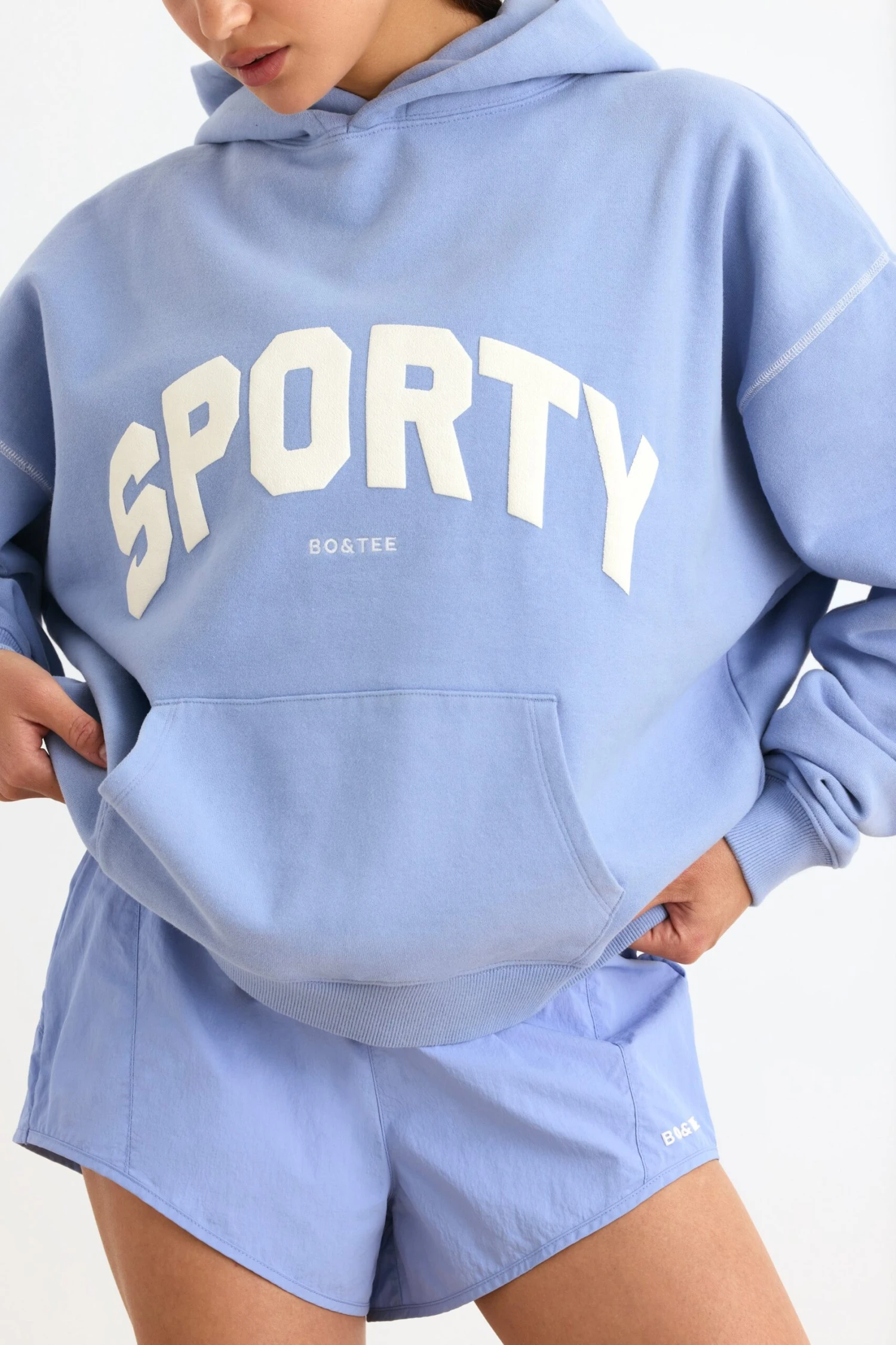 Oversized Hoodie In Lavender Blue - Image 4