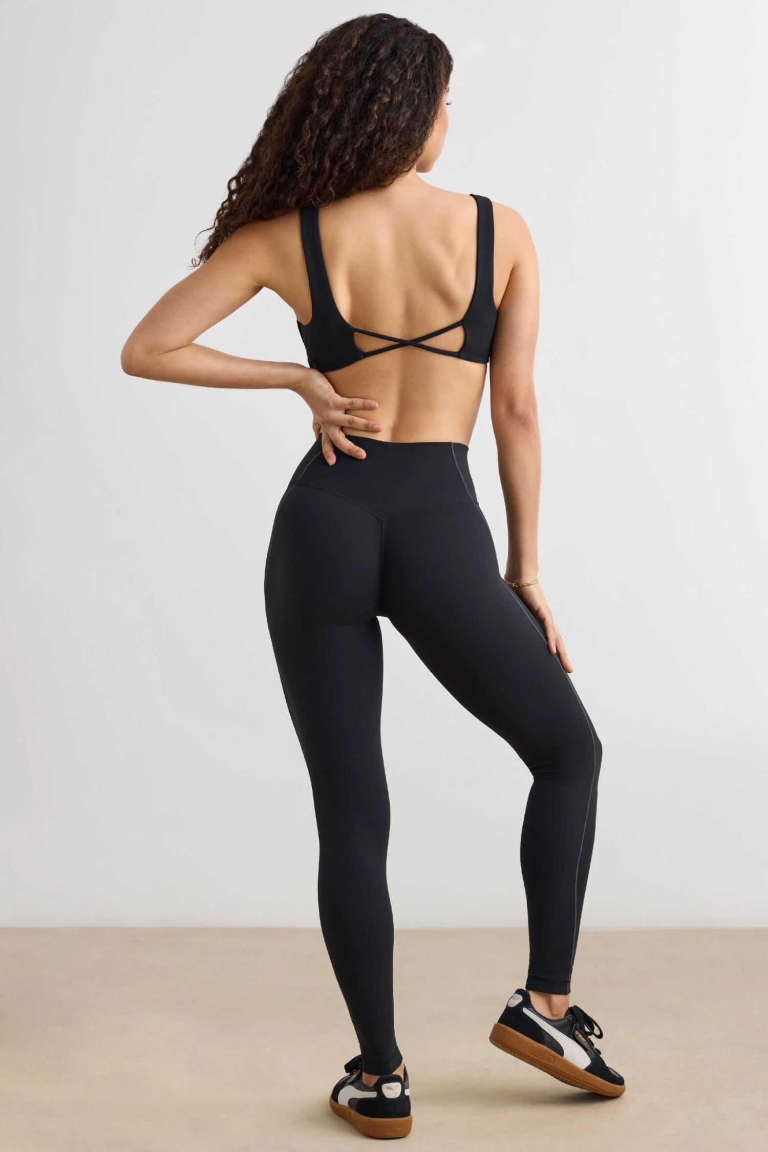 Refine - Soft Active High Waist Leggings In Black - Image 3