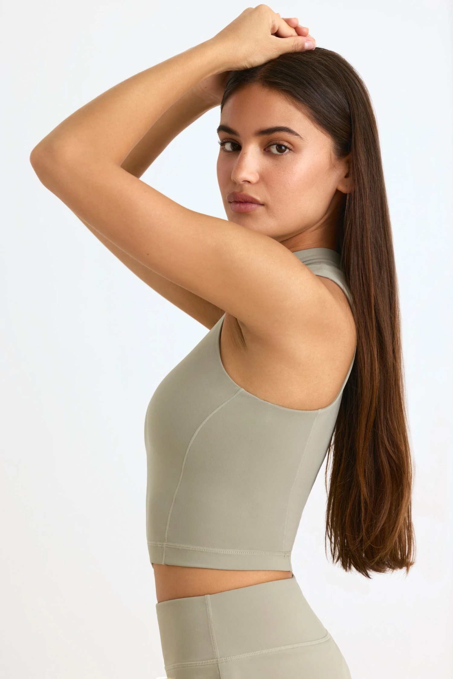 Soft Active High-Neck Tank Top In Mineral - Image 2