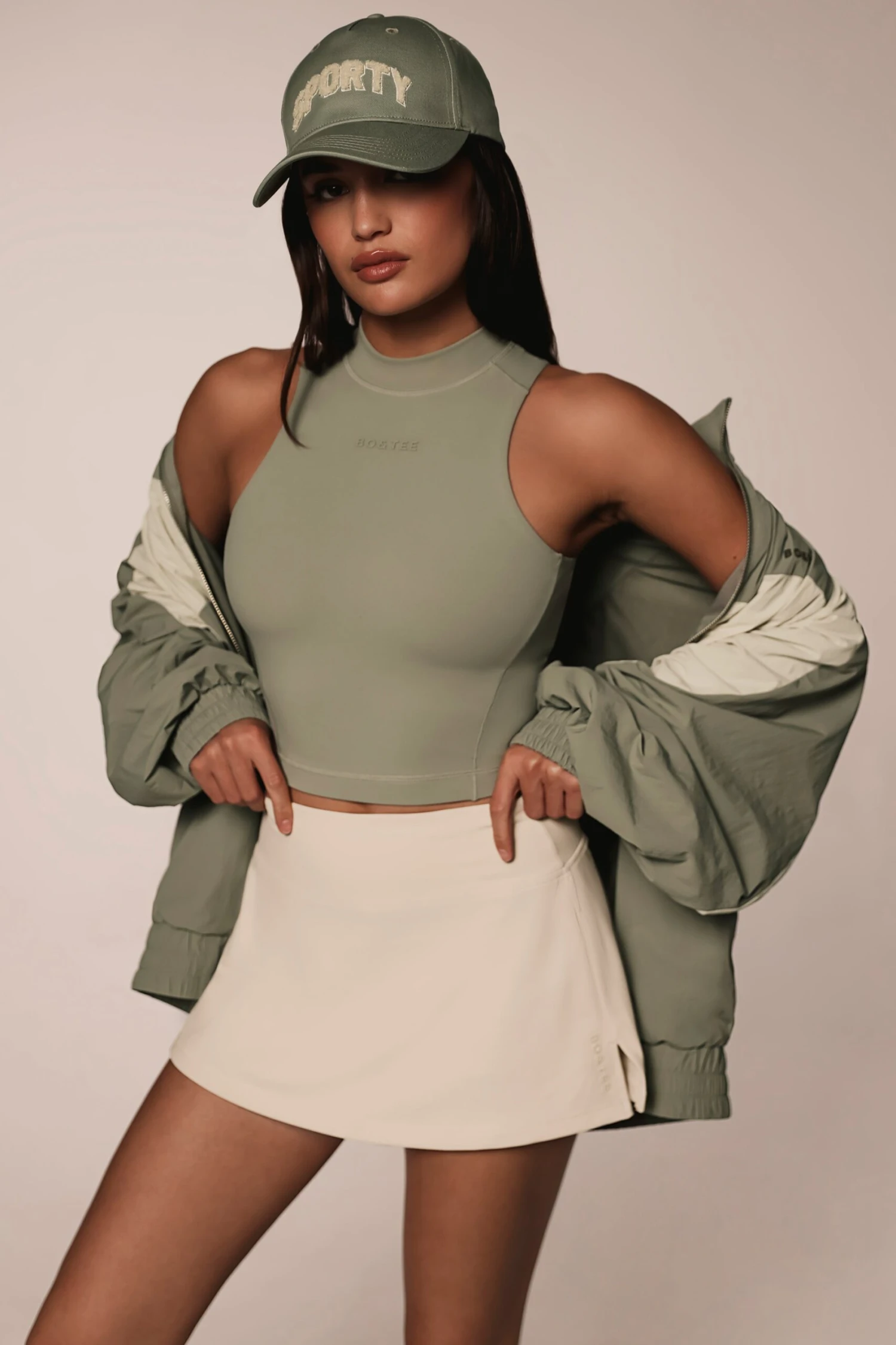 Soft Active High-Neck Tank Top In Mineral