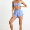 Elasticated Mini Shorts In Lavender Blue